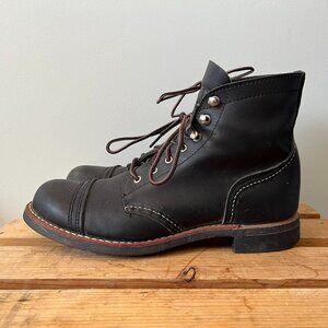 Women's Red Wing Heritage Black Leather Iron Ranger Boot Size 9